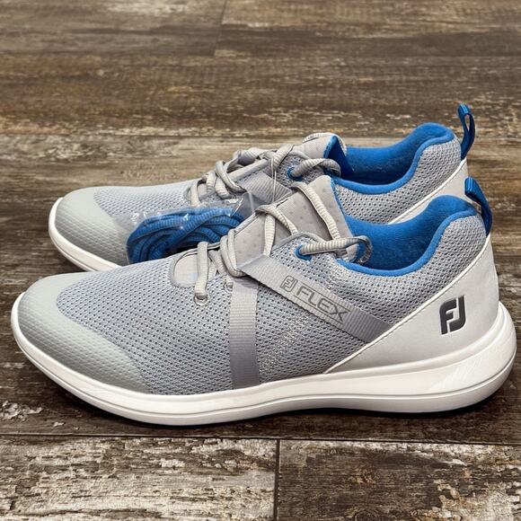 FootJoy Flex Women's Golf Shoes Gray Blue Spikeless FJ Sneakers Size 9.5‎ NEW - Picture 6 of 11